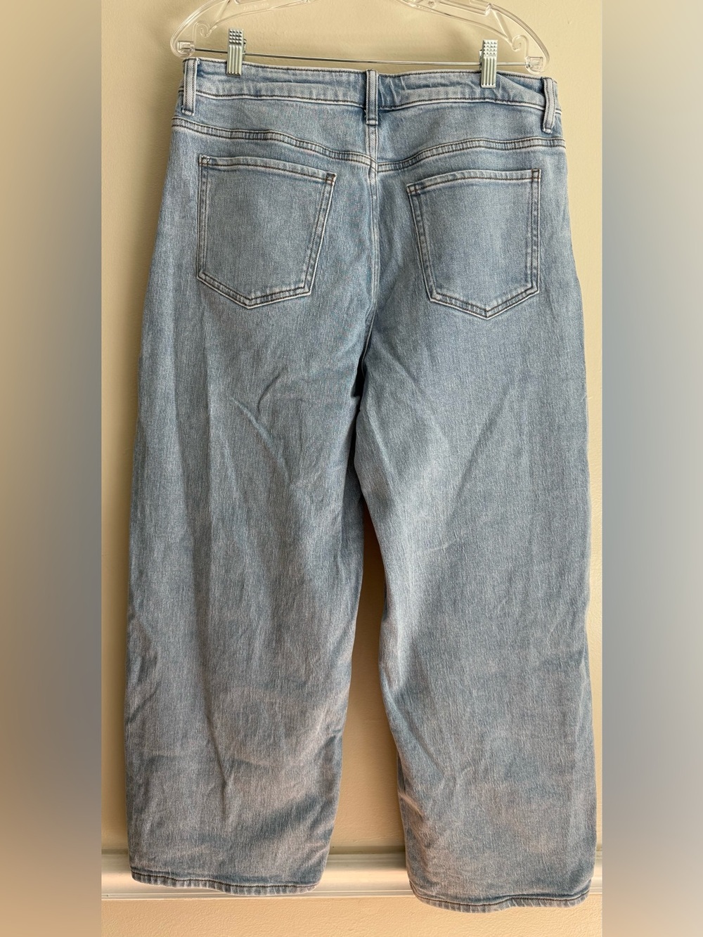 Quince Bella Stretch Barrel Cool Blue Wide-Leg Jeans size32 - Picture 6 of 14